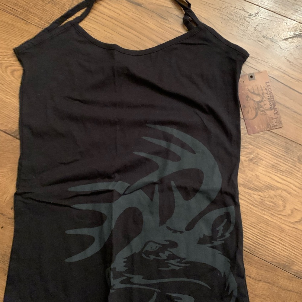 Black Tank Top with deer Design